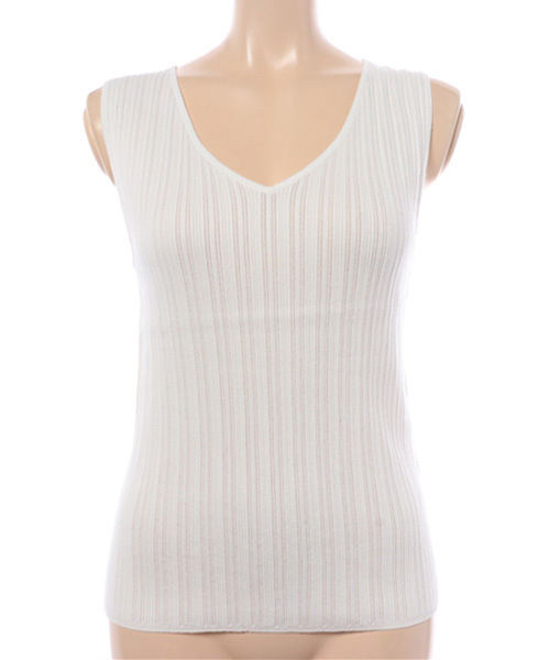 MOUSSY（マウジー）の「RANDAM RIB SLEEVELESS TOP（タンクトップ・レディース・イエロー/オフホワイト/ライトブルー/ブラック・FREE）」の8枚目の写真