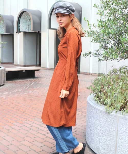 FREE'S MART（フリーズマート）の「開衿ドットワンピース（ワンピース・レディース・ブラウン系その他/ダークネイビー・FREE）」の10枚目の写真