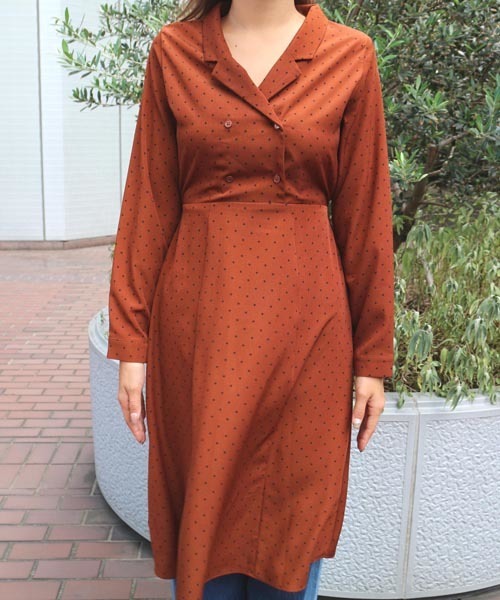FREE'S MART（フリーズマート）の「開衿ドットワンピース（ワンピース・レディース・ブラウン系その他/ダークネイビー・FREE）」の12枚目の写真