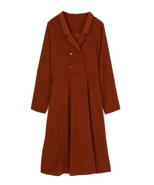 FREE'S MART（フリーズマート）の「開衿ドットワンピース（ワンピース・レディース・ブラウン系その他/ダークネイビー・FREE）」の15枚目の写真