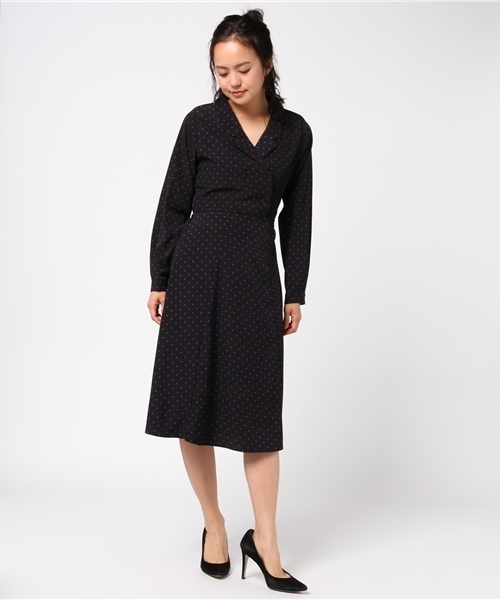 FREE'S MART（フリーズマート）の「開衿ドットワンピース（ワンピース・レディース・ブラウン系その他/ダークネイビー・FREE）」の17枚目の写真