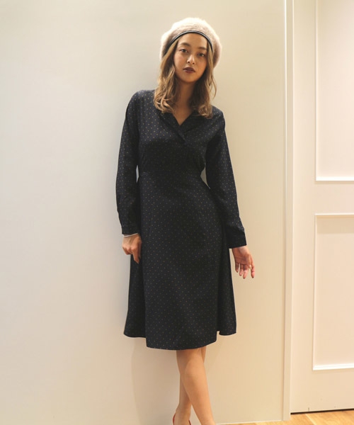 FREE'S MART（フリーズマート）の「開衿ドットワンピース（ワンピース・レディース・ブラウン系その他/ダークネイビー・FREE）」の18枚目の写真