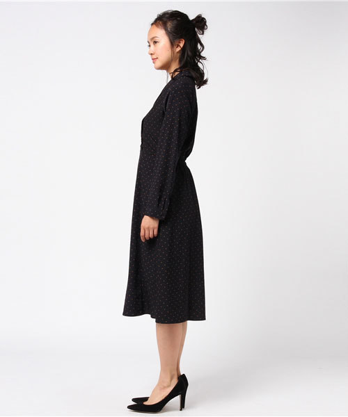 FREE'S MART（フリーズマート）の「開衿ドットワンピース（ワンピース・レディース・ブラウン系その他/ダークネイビー・FREE）」の3枚目の写真