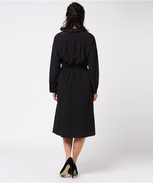 FREE'S MART（フリーズマート）の「開衿ドットワンピース（ワンピース・レディース・ブラウン系その他/ダークネイビー・FREE）」の8枚目の写真