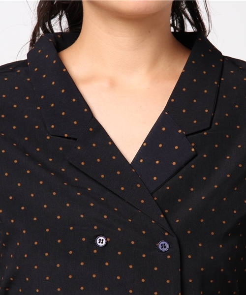 FREE'S MART（フリーズマート）の「開衿ドットワンピース（ワンピース・レディース・ブラウン系その他/ダークネイビー・FREE）」の5枚目の写真