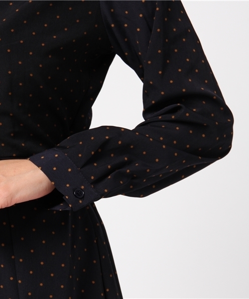 FREE'S MART（フリーズマート）の「開衿ドットワンピース（ワンピース・レディース・ブラウン系その他/ダークネイビー・FREE）」の6枚目の写真