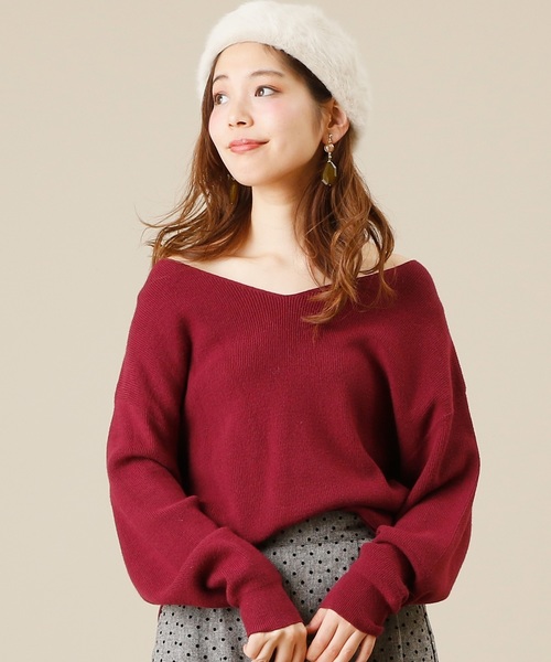 natural couture（ナチュラルクチュール）の「もちもち畦プルオーバー（ニット/セーター・レディース・グレー/ピンク/オレンジ/グリーン/ブラック×ホワイト・FREE）」の5枚目の写真