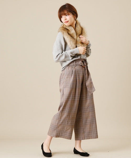 natural couture（ナチュラルクチュール）の「もちもち畦プルオーバー（ニット/セーター・レディース・グレー/ピンク/オレンジ/グリーン/ブラック×ホワイト・FREE）」の11枚目の写真