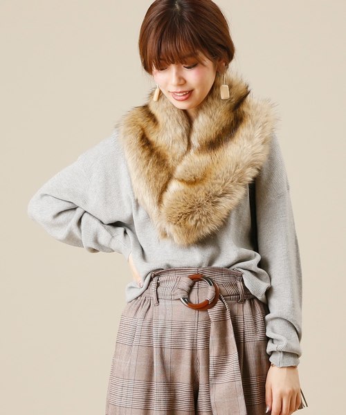 natural couture（ナチュラルクチュール）の「もちもち畦プルオーバー（ニット/セーター・レディース・グレー/ピンク/オレンジ/グリーン/ブラック×ホワイト・FREE）」の12枚目の写真