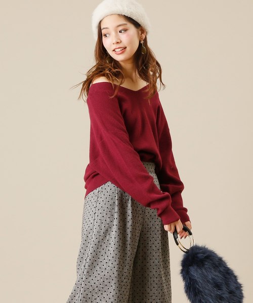 natural couture（ナチュラルクチュール）の「もちもち畦プルオーバー（ニット/セーター・レディース・グレー/ピンク/オレンジ/グリーン/ブラック×ホワイト・FREE）」の22枚目の写真