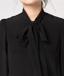 美品　ドゥーズィエムクラス　シルク100%　ボウタイ ブラウス　シャツ　黒 26182187_B_04_215.jpg