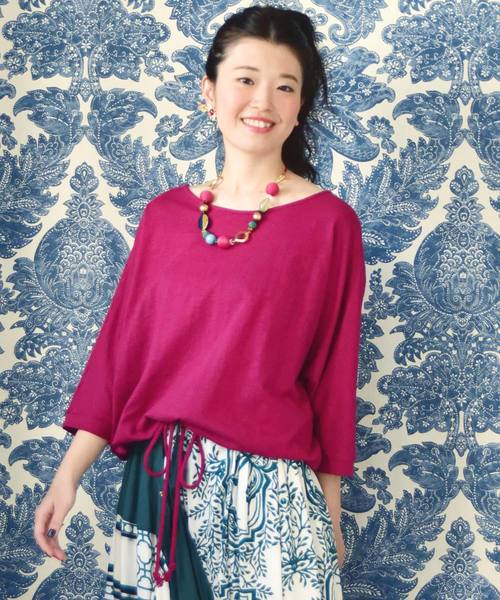 チャイハネ（チャイハネ）の「【チャイハネ】yul スラブジャージ シンプルトップス（Tシャツ/カットソー・レディース・ホワイト/ブラック/ターコイズブルー/マスタード/ワイン/グリーン/オレンジ/ホワイト系その他・FREE）」の7枚目の写真