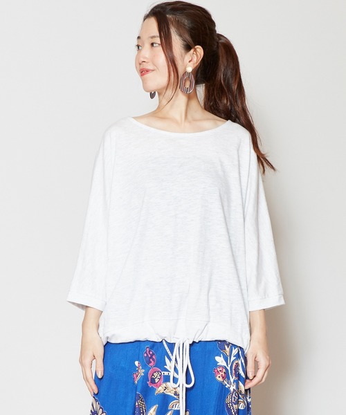 チャイハネ（チャイハネ）の「【チャイハネ】yul スラブジャージ シンプルトップス（Tシャツ/カットソー・レディース・ホワイト/ブラック/ターコイズブルー/マスタード/ワイン/グリーン/オレンジ/ホワイト系その他・FREE）」の2枚目の写真