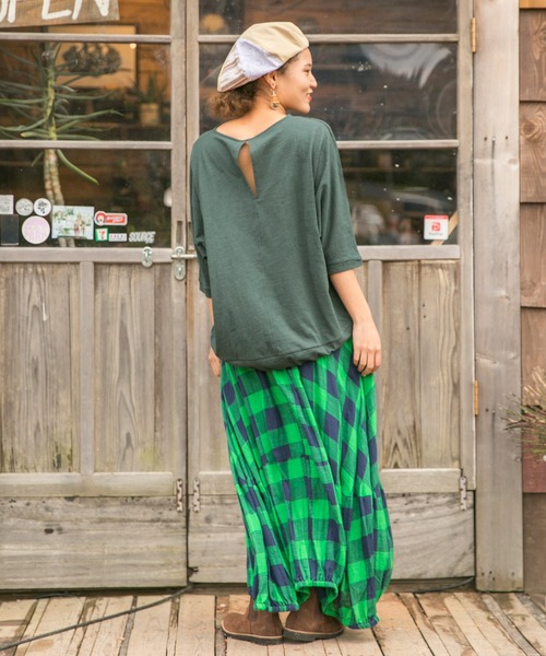 チャイハネ（チャイハネ）の「【チャイハネ】yul スラブジャージ シンプルトップス（Tシャツ/カットソー・レディース・ホワイト/ブラック/ターコイズブルー/マスタード/ワイン/グリーン/オレンジ/ホワイト系その他・FREE）」の22枚目の写真