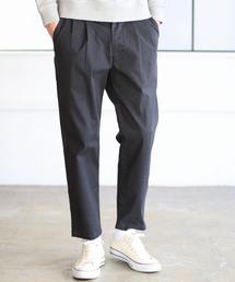 coen | ウォッシュストレッチテーパードツータックチノパンツ(チノパンツ)