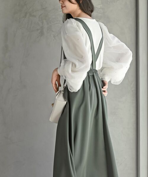 rps（アールピーエス）の「BIGリングダブルクロスジャンパースカート（スカート・レディース・ブラック/グレイッシュベージュ/ネイビー/ベージュ/グリーン/カーキ/モカ/ピンクベージュ/ベージュ系その他/パープル・M/フリー）」の16枚目の写真