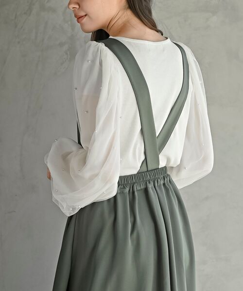 rps（アールピーエス）の「BIGリングダブルクロスジャンパースカート（スカート・レディース・ブラック/グレイッシュベージュ/ネイビー/ベージュ/グリーン/カーキ/モカ/ピンクベージュ/ベージュ系その他/パープル・M/フリー）」の13枚目の写真