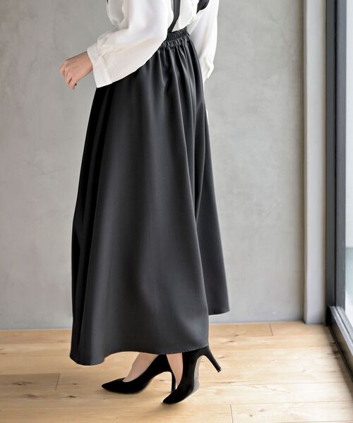 rps（アールピーエス）の「BIGリングダブルクロスジャンパースカート（スカート・レディース・ブラック/グレイッシュベージュ/ネイビー/ベージュ/グリーン/カーキ/モカ/ピンクベージュ/ベージュ系その他/パープル・M/フリー）」の22枚目の写真