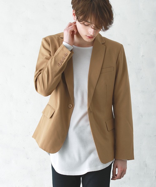 ASTRONOMY(アストロノミー)の「1つボタン ショート丈 テーラード ジャケット ノッチドラペル(テーラードジャケット)」|キャメル
