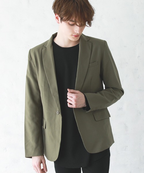 ASTRONOMY(アストロノミー)の「1つボタン ショート丈 テーラード ジャケット ノッチドラペル(テーラードジャケット)」|カーキ