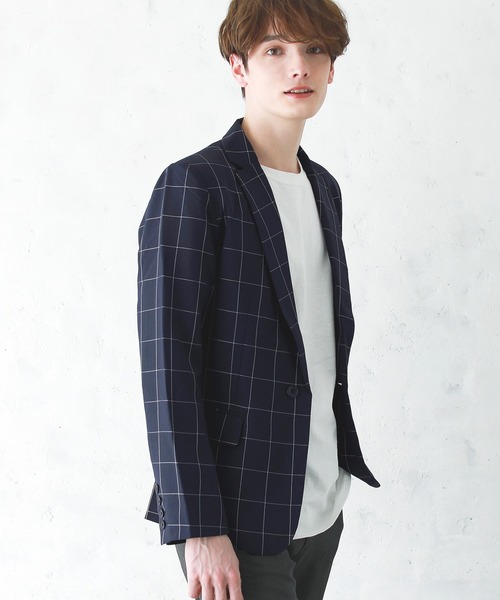 ASTRONOMY（アストロノミー）の「1つボタン ショート丈 テーラード ジャケット ノッチドラペル（テーラードジャケット・メンズ・ブラック系その他2/ブルー系その他/ネイビー/ブラック系その他/ワイン/ブルー/グレー/キャメル/カーキ/チャコール/ブルー系その他2/ベージュ/ブラック/グレー系その他・XXL/3XL/XL/S/M/L）」の12枚目の写真