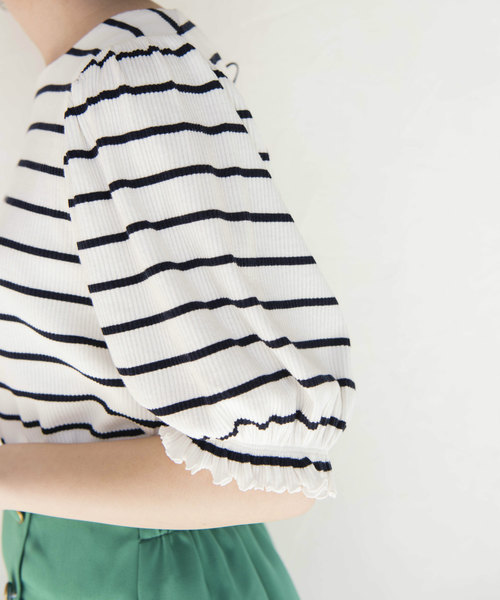 OLIVE des OLIVE（オリーブデオリーブ）の「後ろレースアッププルオーバー（Tシャツ/カットソー・レディース・オフホワイト/ブラック/ラベンダー/その他・FREE）」の8枚目の写真