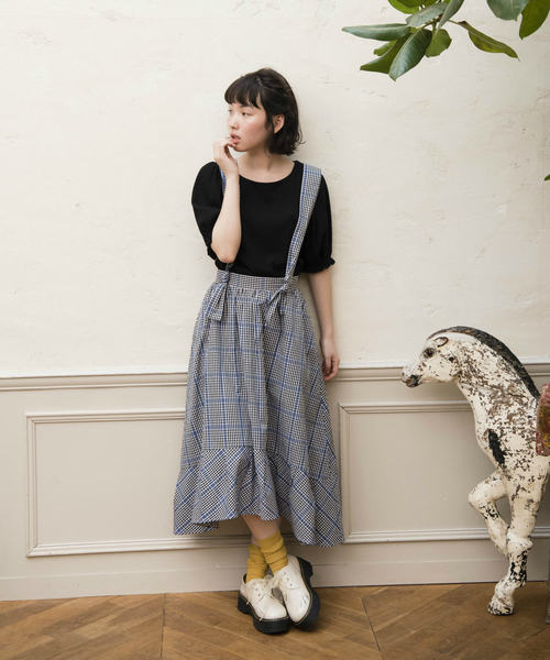 OLIVE des OLIVE（オリーブデオリーブ）の「後ろレースアッププルオーバー（Tシャツ/カットソー・レディース・オフホワイト/ブラック/ラベンダー/その他・FREE）」の14枚目の写真