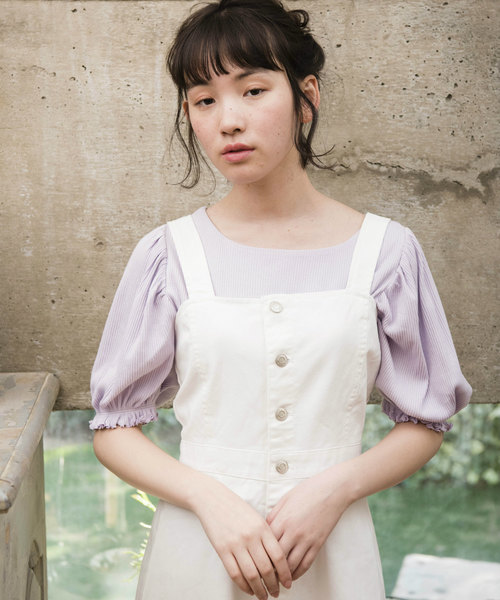 OLIVE des OLIVE（オリーブデオリーブ）の「後ろレースアッププルオーバー（Tシャツ/カットソー・レディース・オフホワイト/ブラック/ラベンダー/その他・FREE）」の16枚目の写真