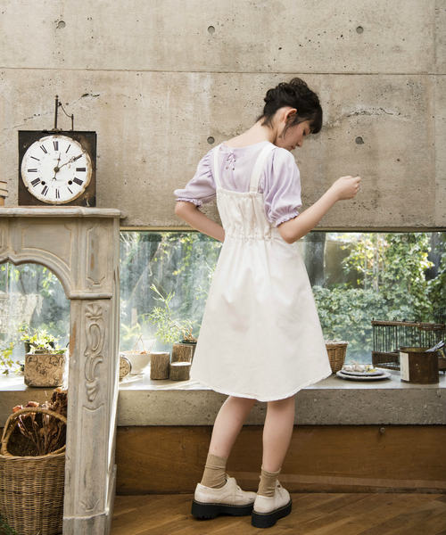 OLIVE des OLIVE（オリーブデオリーブ）の「後ろレースアッププルオーバー（Tシャツ/カットソー・レディース・オフホワイト/ブラック/ラベンダー/その他・FREE）」の19枚目の写真