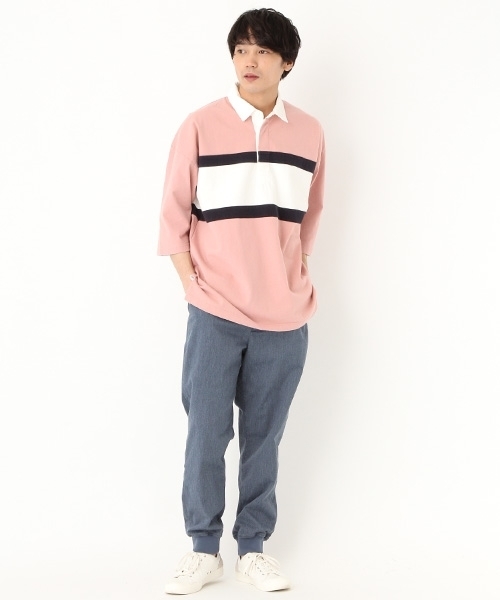 niko and...(ニコアンド)の「ラガー切り替えプルオーバー半袖シャツ(シャツ/ブラウス・メンズ・ネイビー/ピンク/イエロー・LARGE/MEDIUM)」の6枚目の写真