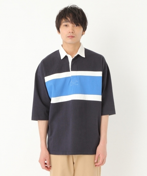 niko and...(ニコアンド)の「ラガー切り替えプルオーバー半袖シャツ(シャツ/ブラウス・メンズ・ネイビー/ピンク/イエロー・LARGE/MEDIUM)」の7枚目の写真