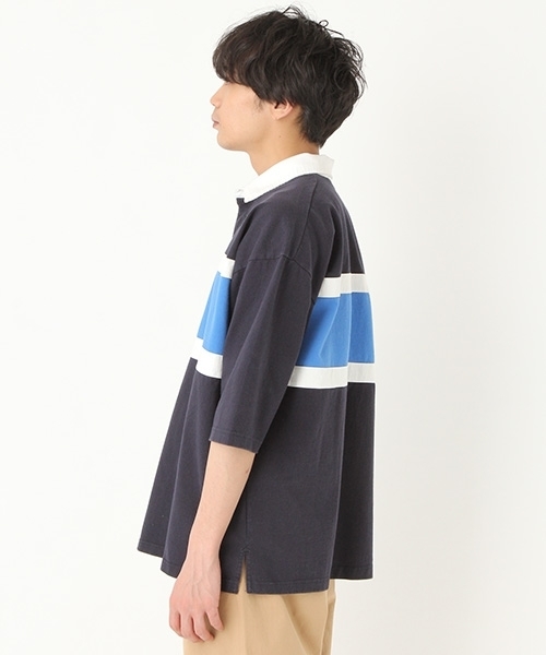 niko and...(ニコアンド)の「ラガー切り替えプルオーバー半袖シャツ(シャツ/ブラウス・メンズ・ネイビー/ピンク/イエロー・LARGE/MEDIUM)」の8枚目の写真