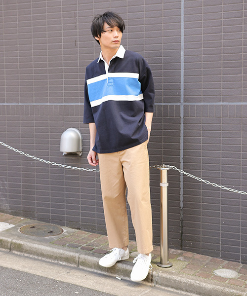 niko and...(ニコアンド)の「ラガー切り替えプルオーバー半袖シャツ(シャツ/ブラウス・メンズ・ネイビー/ピンク/イエロー・LARGE/MEDIUM)」の17枚目の写真