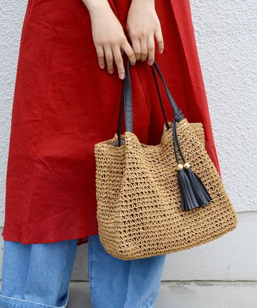 Khaju（カージュ）の「【WEB限定】Khaju:コマアミトート◇◇（トートバッグ・レディース・ナチュラル/カーキ/ブラック・ONE SIZE）」の3枚目の写真