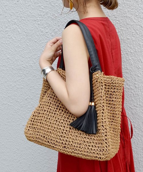 Khaju（カージュ）の「【WEB限定】Khaju:コマアミトート◇◇（トートバッグ・レディース・ナチュラル/カーキ/ブラック・ONE SIZE）」の8枚目の写真