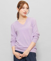洗えるカシミアタッチVネックプルオーバー