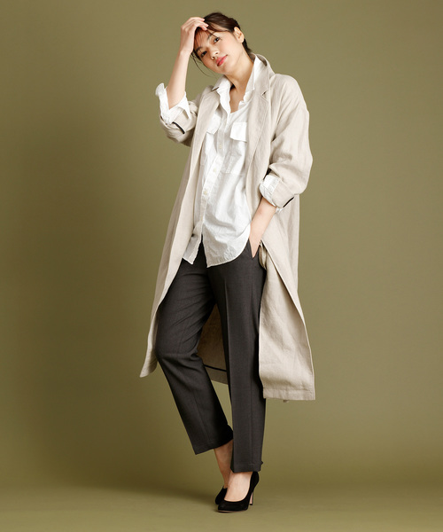 Munich(ミューニック)の「TRツイルテーパードパンツ(その他パンツ・レディース・ブラック/カーキ/ブラック×ホワイト/キャメル/チャコールグレー・S/M/XS)」の15枚目の写真