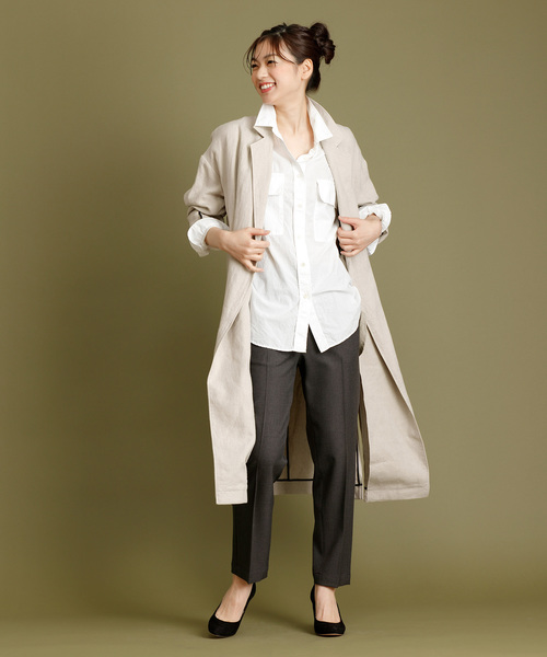 Munich(ミューニック)の「TRツイルテーパードパンツ(その他パンツ・レディース・ブラック/カーキ/ブラック×ホワイト/キャメル/チャコールグレー・S/M/XS)」の14枚目の写真