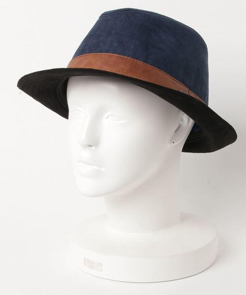 Ruben（ルーベン）の「バイカラー フェイクスエード中折れ（ハット・メンズ・ベージュ/ネイビー/カーキ・L）」の3枚目の写真