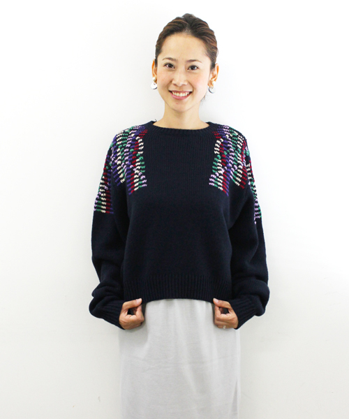 Kastane（カスタネ）の「【Kastane】カラフルケーブルPO（ニット/セーター・レディース・グレー/ライトベージュ/ネイビー・FREE）」の3枚目の写真