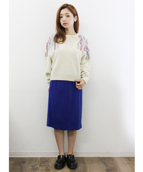 Kastane（カスタネ）の「【Kastane】カラフルケーブルPO（ニット/セーター・レディース・グレー/ライトベージュ/ネイビー・FREE）」の4枚目の写真