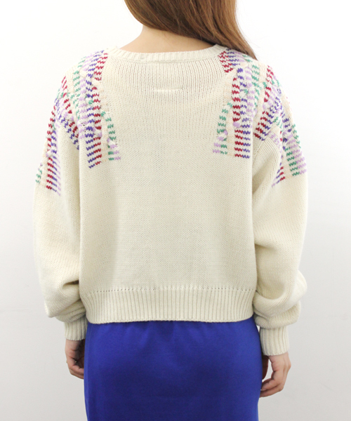 Kastane（カスタネ）の「【Kastane】カラフルケーブルPO（ニット/セーター・レディース・グレー/ライトベージュ/ネイビー・FREE）」の6枚目の写真