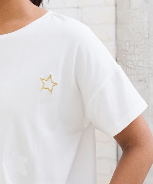 sabstreet my standard(サブストリートマイスタンダード)の「スター刺繍Tシャツ【大きいサイズ対応】【9号(M)~19号(5L)】(Tシャツ/カットソー・レディース・ネイビー/オフホワイト/グレー・15号/19号/9号)」の12枚目の写真