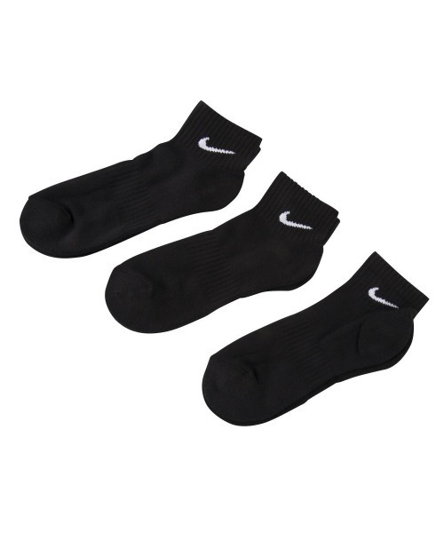 NIKE(ナイキ)の「NIKE ナイキ 3P EVERYDAY クウォーター ソックス SX7667-010 010BLACK(ソックス/靴下・メンズ・ブラック・MEDIUM/LARGE/X-LARGE/SMALL)」の1枚目の写真