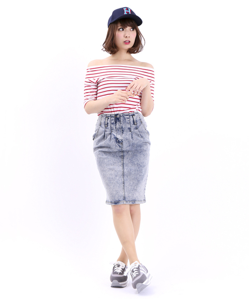 WEGO（ウィゴー）の「WEGO/タックペンシルスカート（スカート・レディース・ブラック/インディゴブルー/ダークインディゴブルー・FREE）」の13枚目の写真