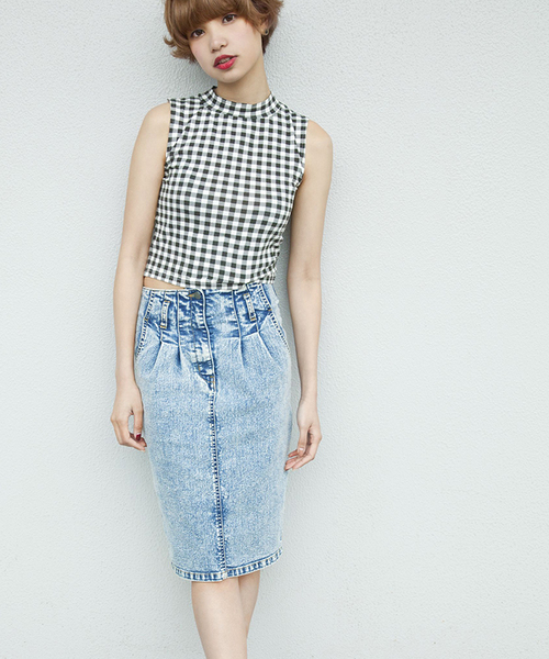 WEGO（ウィゴー）の「WEGO/タックペンシルスカート（スカート・レディース・ブラック/インディゴブルー/ダークインディゴブルー・FREE）」の14枚目の写真