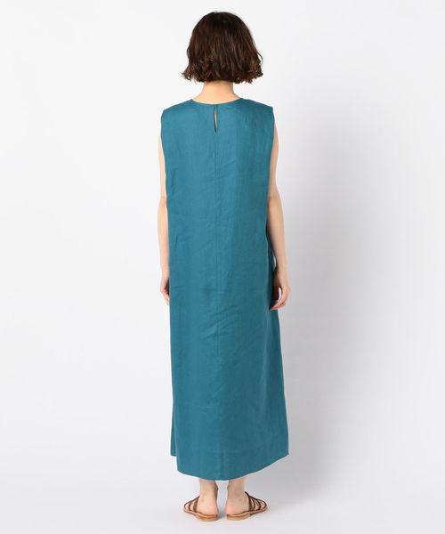 NOLLEY’S（ノーリーズ）の「リネンバックタックワンピース（ワンピース・レディース・ブラック/ミント/ライトパープル・38/36）」の6枚目の写真