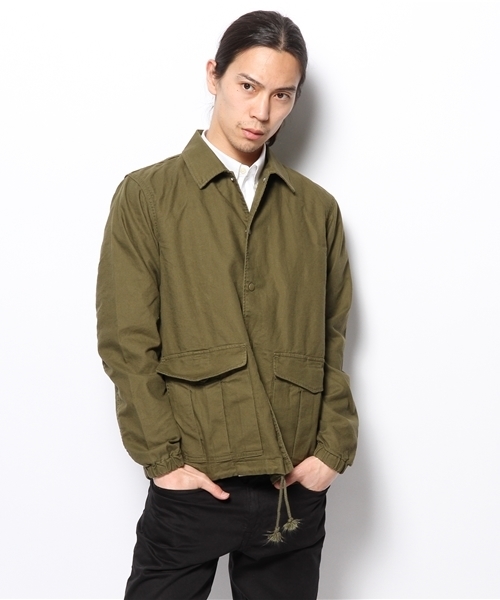 AMERICAN RAG CIE(アメリカンラグシー)の「AMERICAN RAG CIE コーチジャケット 113-AKJ-M141-BL050∴(ブルゾン・メンズ・オリーブ/ネイビー・1/2)」の6枚目の写真