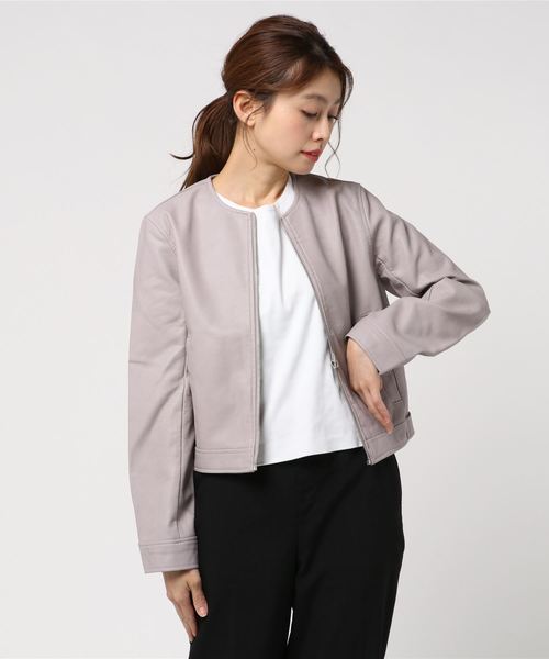 セール Puレザーノーカラーライダースジャケット ライダースジャケット Styleblock スタイルブロック のファッション通販 Zozotown