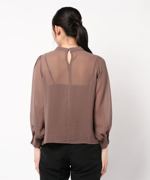 KOBE LETTUCE（コウベレタス）の「ボリュームスリーブシアーブラウス【インナーキャミソール付き】（シャツ/ブラウス・レディース・ブラック/ブラウン/ピンク/カーキ・FREE）」の7枚目の写真